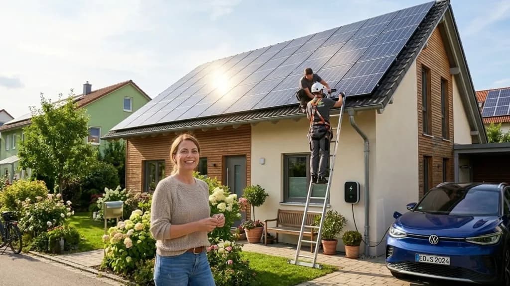 Solaranlage auf Einfamilienhaus in Bremen